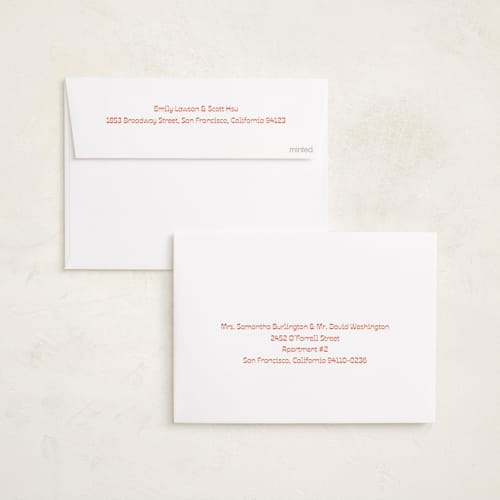 This is a tangerine new year photo cards with standard by Olivia Faye Co called minimal 2026 printing on recycled smooth signature in standard