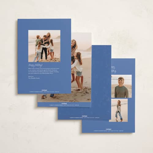 This is a ocean new year photo cards with standard by Teju Reval called bold gingham printing on recycled smooth signature in standard