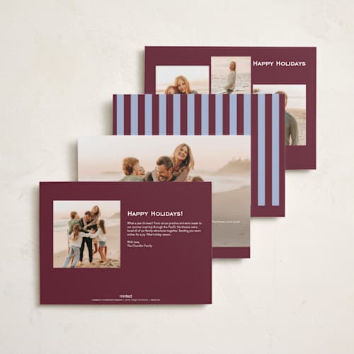 This is a grape new year photo cards with standard by Claudia Orengo called curly printing on recycled smooth signature in standard
