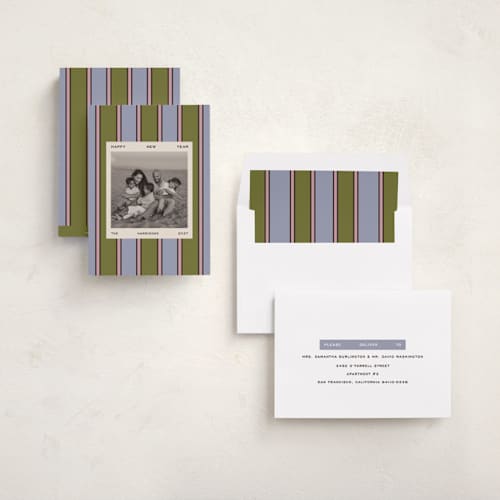 This is a garden new year photo cards with standard by Kercia Jane called color rhythm printing on recycled smooth signature in standard