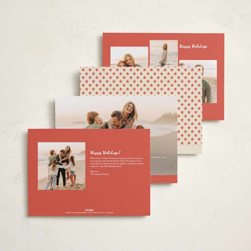 This is a peppermint new year photo cards with standard by Rina Ozum called cheers to the new year printing on recycled smooth signature in standard
