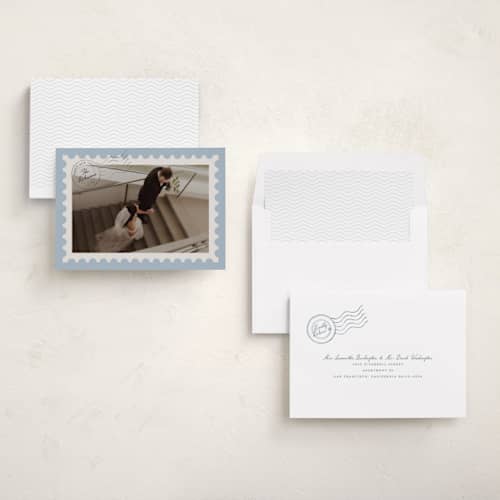 This is a ice cream new year photo cards with standard by Claudia Orengo called par avion printing on recycled smooth signature in standard