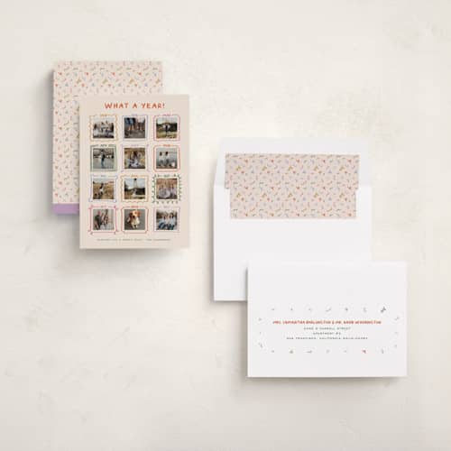 This is a pudding new year photo cards with standard by Claudia Orengo called year gallery printing on recycled smooth signature in standard