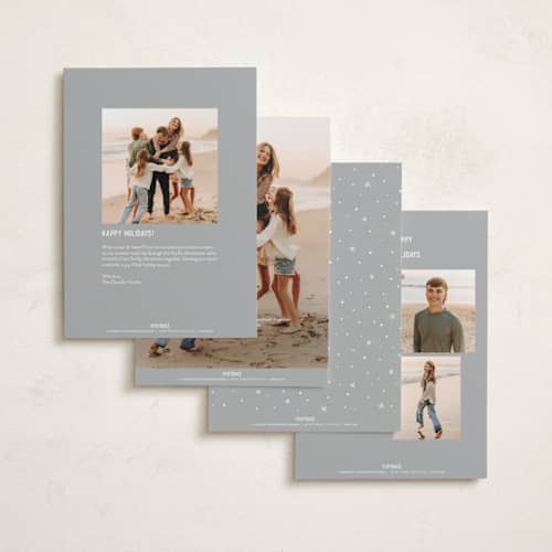 This is a snow new year photo cards with standard by Hooray Creative called nine snapshots printing on recycled smooth signature in standard