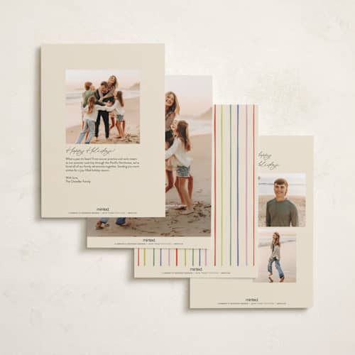 This is a cherry new year photo cards with standard by Ellen Schlegelmilch called starshine printing on recycled smooth signature in standard