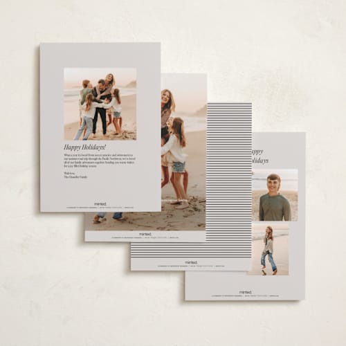 This is a linen new year photo cards with standard by Everett Paper Goods called newsprint printing on recycled smooth signature in standard