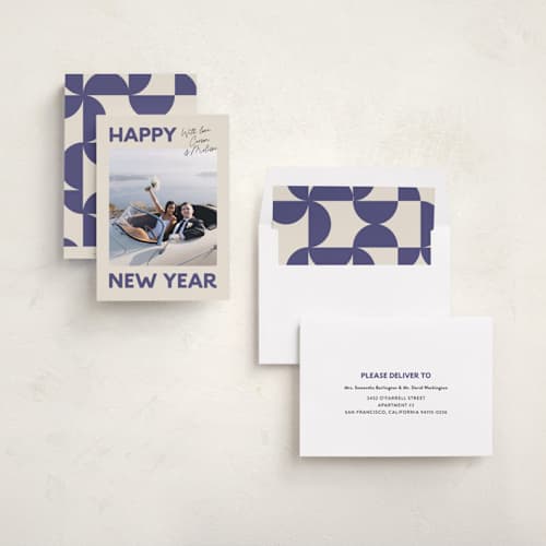 This is a twilight new year photo cards with standard by Carmia C. called big and bold printing on recycled smooth signature in standard