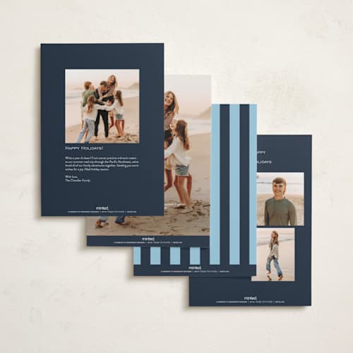 This is a spruce new year photo cards with standard by Erin German called cheers to a bright new year printing on recycled smooth signature in standard