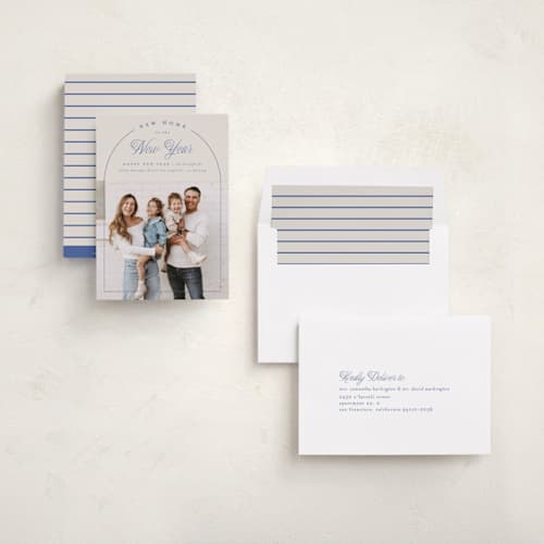 This is a midnight new year photo cards with standard by Alexandra Cohn called regency printing on recycled smooth signature in standard