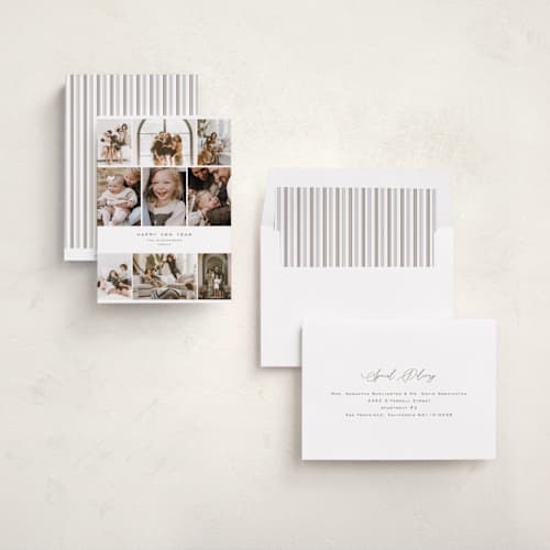 This is a cotton new year photo cards with standard by chocomocacino called spicka printing on recycled smooth signature in standard