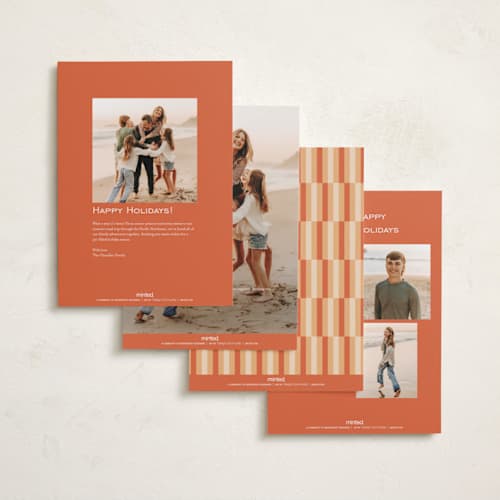 This is a apricot new year photo cards with standard by Ekko Studio called classy cheer printing on recycled smooth signature in standard