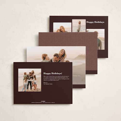 This is a snow new year photo cards with standard by Olivia Kanaley Inman called perfect pair printing on recycled smooth signature in standard