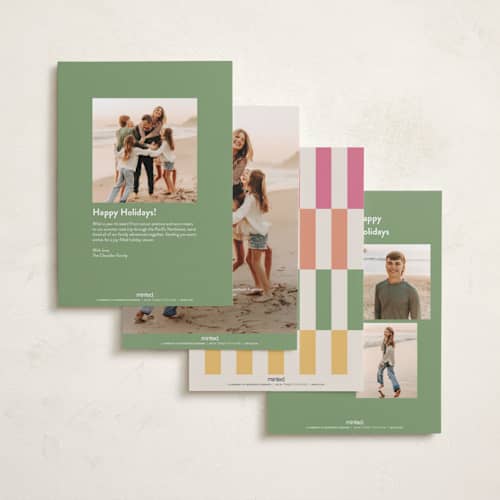 This is a spring new year photo cards with standard by Bethan called abstract stripe printing on recycled smooth signature in standard