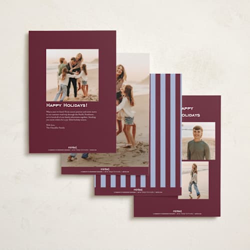 This is a grape new year photo cards with standard by Claudia Orengo called curly printing on recycled smooth signature in standard