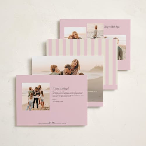 This is a blush new year photo cards with standard by Ashley Iwafuchi called bold beginning printing on recycled smooth signature in standard