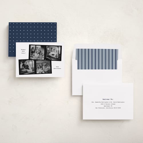 This is a snow new year photo cards with standard by Adelyn T. called 120 film printing on recycled smooth signature in standard