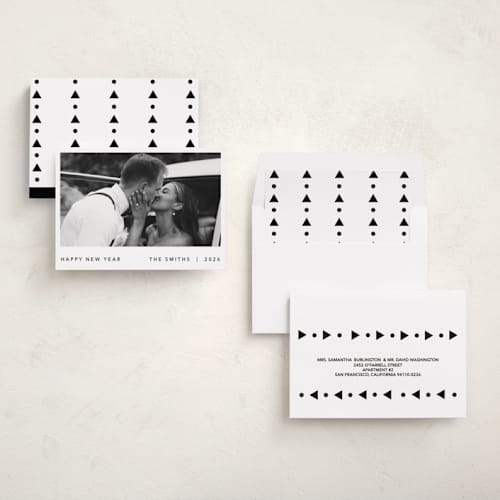 This is a tuxedo new year photo cards with standard by Brook Metts called simple & sweet new year printing on recycled smooth signature in standard