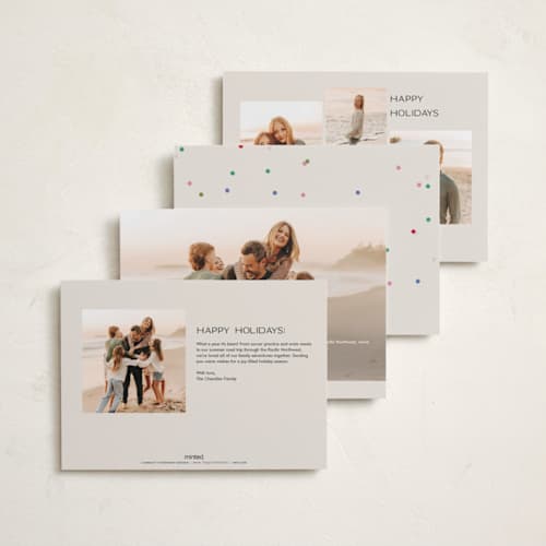 This is a whipped cream new year photo cards with standard by Pixel and Hank called so festive printing on recycled smooth signature in standard