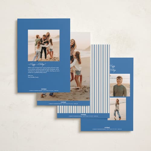 This is a azure new year photo cards with standard by Amy Kross called sincere cheer printing on recycled smooth signature in standard