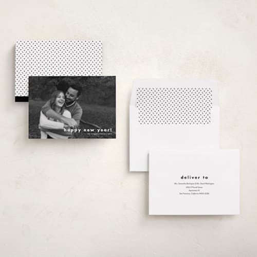 This is a snowball new year photo cards with standard by Jessica Williams called statement year printing on recycled smooth signature in standard