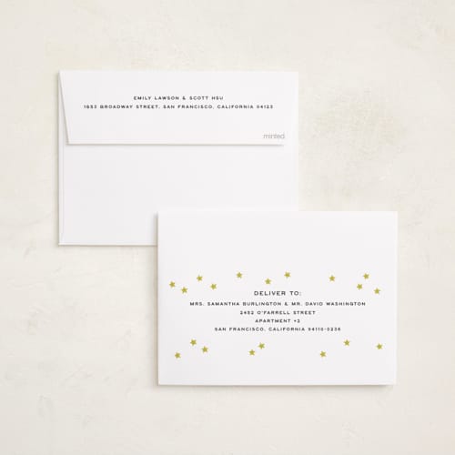 This is a citrus new year photo cards with standard by Ellen Schlegelmilch called spangled printing on recycled smooth signature in standard