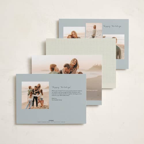 This is a bluebird new year photo cards with standard by Helena Vitto called nostalgia printing on recycled smooth signature in standard