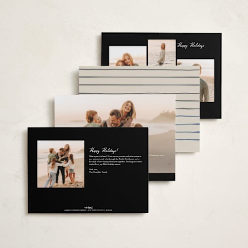 This is a charcoal new year photo cards with standard by letterfix called rewind printing on recycled smooth signature in standard
