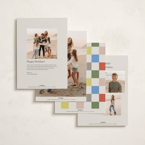This is a festive new year photo cards with standard by Kelly Watkins called our year printing on recycled smooth signature in standard
