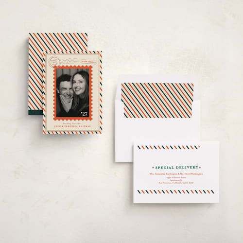This is a cider new year photo cards with standard by THE SOCIAL TYPE WHOLESALE called stamped new year printing on recycled smooth signature in standard