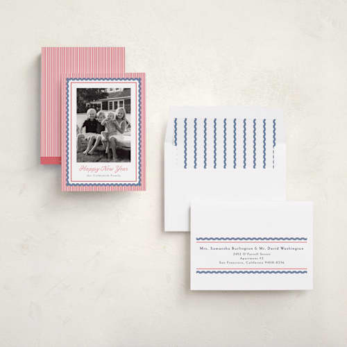This is a cherry new year photo cards with standard by Chris Griffith called nantucket new year printing on recycled smooth signature in standard