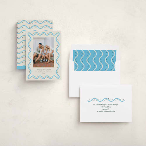 This is a ice skate new year photo cards with standard by Megan Davis called stelle printing on recycled smooth signature in standard