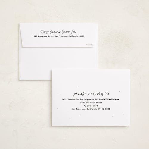 This is a penguin new year photo cards with standard by Lea Delaveris called handwritten happy printing on recycled smooth signature in standard