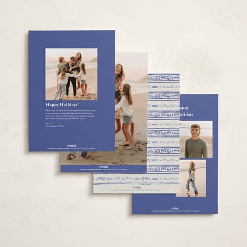 This is a blue jay new year photo cards with standard by Lucrecia Caporale called cheerful frame printing on recycled smooth signature in standard