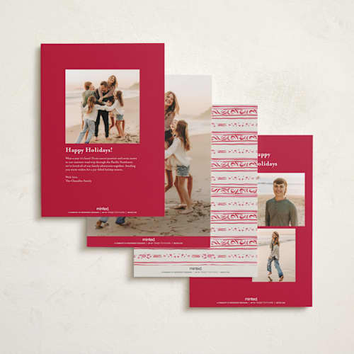This is a peppermint new year photo cards with standard by Lucrecia Caporale called cheerful frame printing on recycled smooth signature in standard