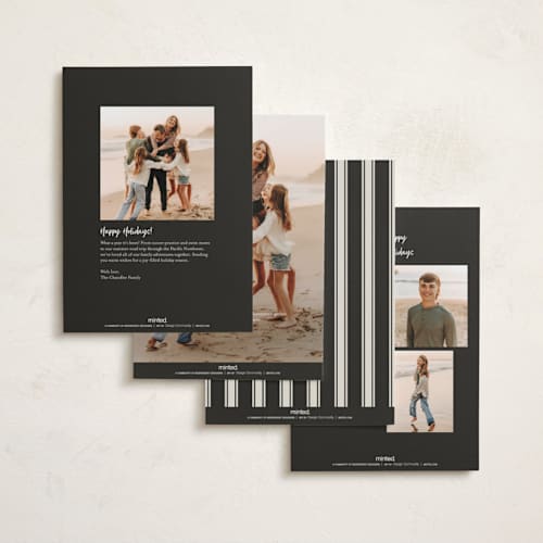 This is a midnight new year photo cards with standard by Heather Schertzer called what a year! printing on recycled smooth signature in standard