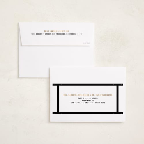 This is a midnight new year photo cards with standard by Bramble Studio called on film printing on recycled smooth signature in standard