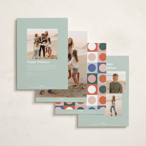This is a wreath new year photo cards with standard by Kelly Watkins called colorful printing on recycled smooth signature in standard