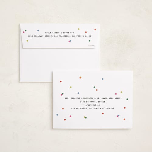 This is a ecru new year photo cards with standard by Kercia Jane called confetti moment printing on recycled smooth signature in standard