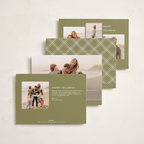 This is a buttercream new year photo cards with standard by Nicole Walsh called modern dawn printing on recycled smooth signature in standard