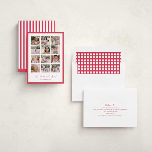 This is a gumdrop new year photo cards with standard by Anupama called yearly checkerboard printing on recycled smooth signature in standard