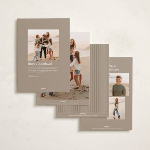 This is a stone new year photo cards with standard by Bailamor Design by CM called cin cin printing on recycled smooth signature in standard