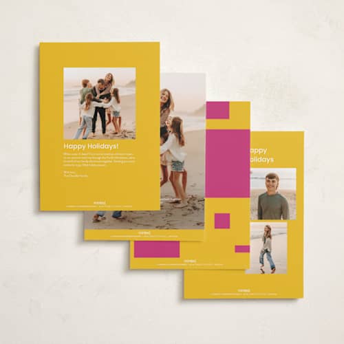 This is a candy new year photo cards with standard by Rachel Cassel called spacey printing on recycled smooth signature in standard
