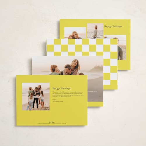 This is a lemon new year photo cards with standard by Kristen Knechtel called memories x3 printing on recycled smooth signature in standard
