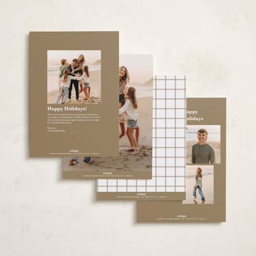 This is a snow new year photo cards with standard by Lucrecia Caporale called minimal style printing on recycled smooth signature in standard