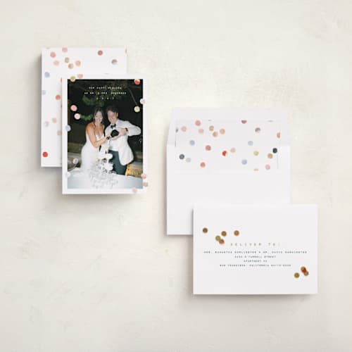 This is a snow new year photo cards with standard by Anastasia Makarova called our new era printing on recycled smooth signature in standard