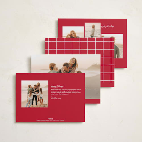 This is a peppermint new year photo cards with standard by Kacey Kendrick Wagner called wonderful year printing on recycled smooth signature in standard