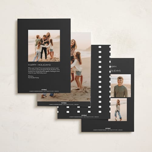 This is a noir new year photo cards with standard by Christie Garcia called vintage film printing on recycled smooth signature in standard