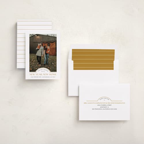 This is a caramel new year photo cards with standard by Iveta Angelova called new home printing on recycled smooth signature in standard