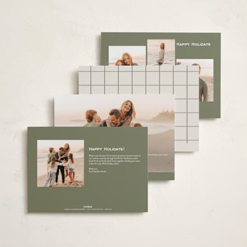 This is a sage new year photo cards with standard by Everett Paper Goods called new but same printing on recycled smooth signature in standard