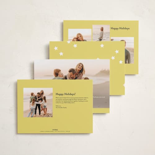 This is a citrus new year photo cards with standard by Ellen Schlegelmilch called spangled printing on recycled smooth signature in standard